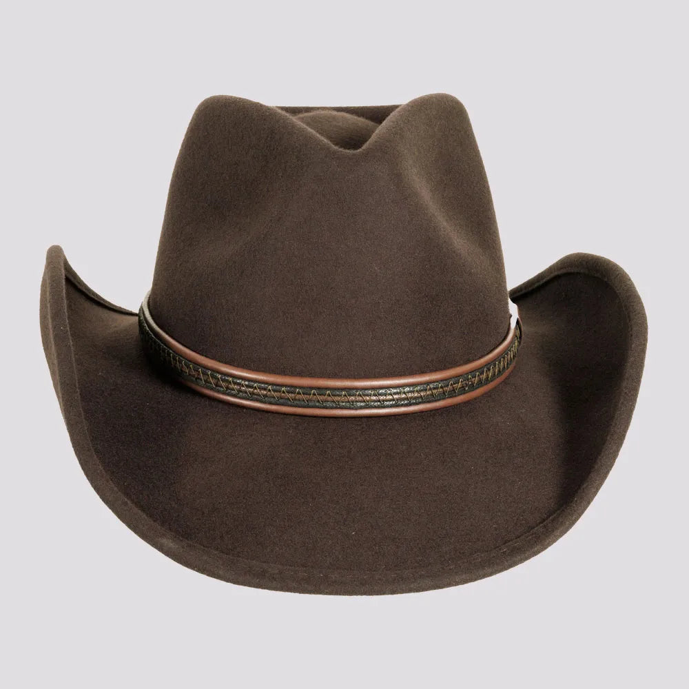 Showdown | Mens Brown Wool Felt Crushable Western Outback Cowboy Hat