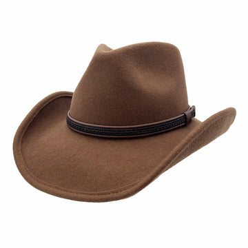 Showdown | Mens Pecan Wool Felt Crushable Western Outback Cowboy Hat