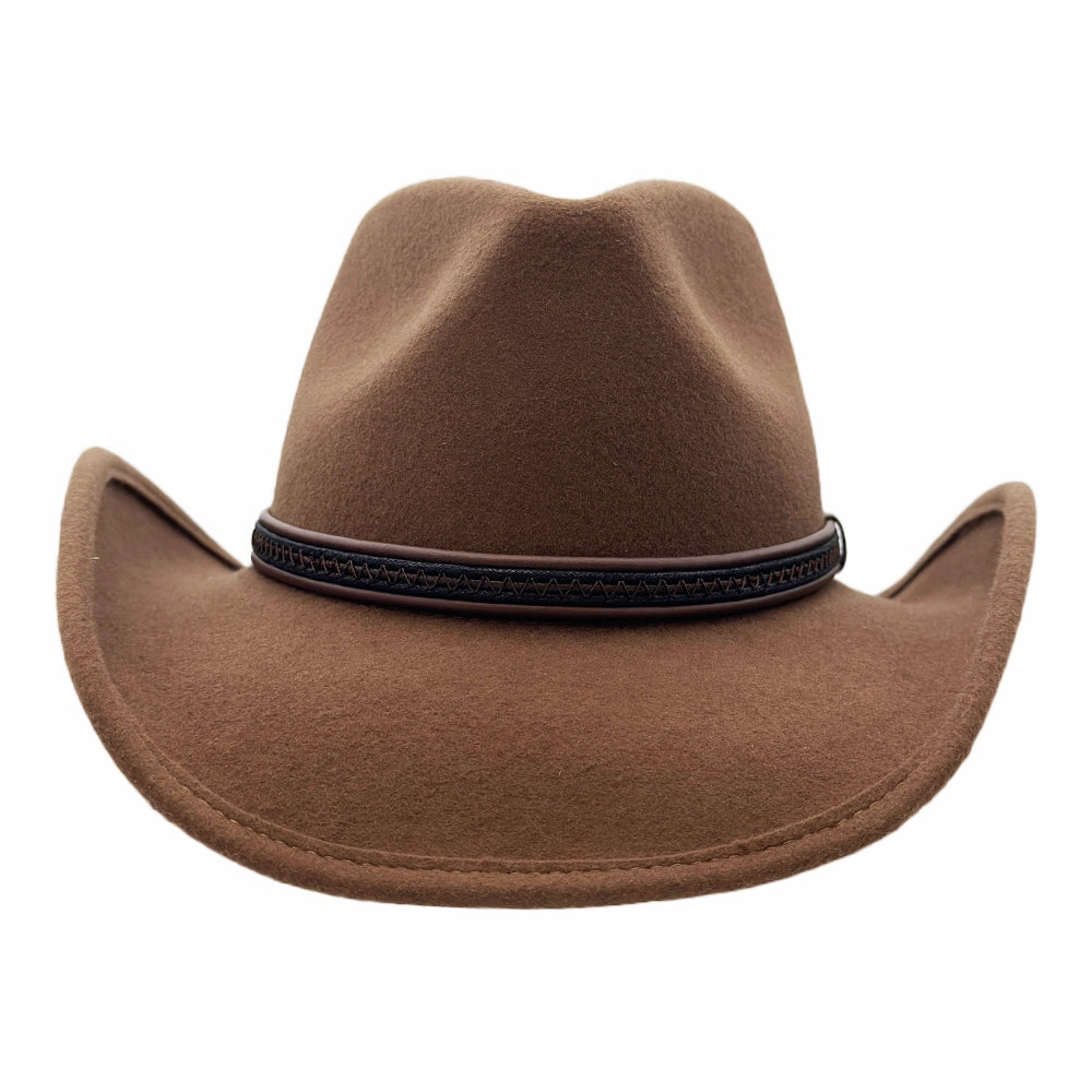 Showdown | Mens Pecan Wool Felt Crushable Western Outback Cowboy Hat