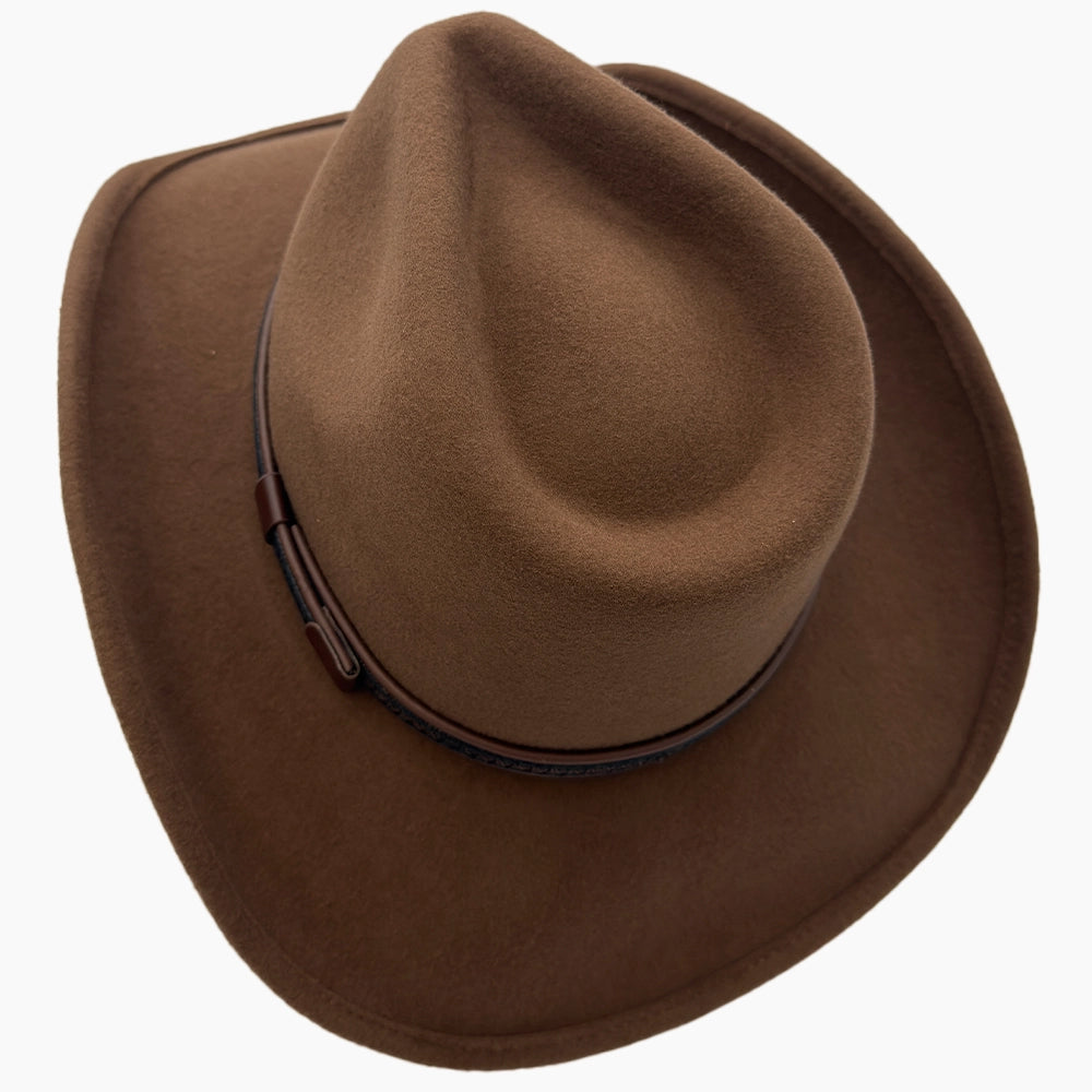 Showdown | Mens Pecan Wool Felt Crushable Western Outback Cowboy Hat