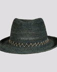 Sicily | Womens Crocheted Raffia Straw Fedora Hat with Stitching