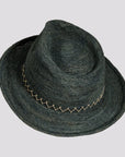 Sicily | Womens Crocheted Raffia Straw Fedora Hat with Stitching