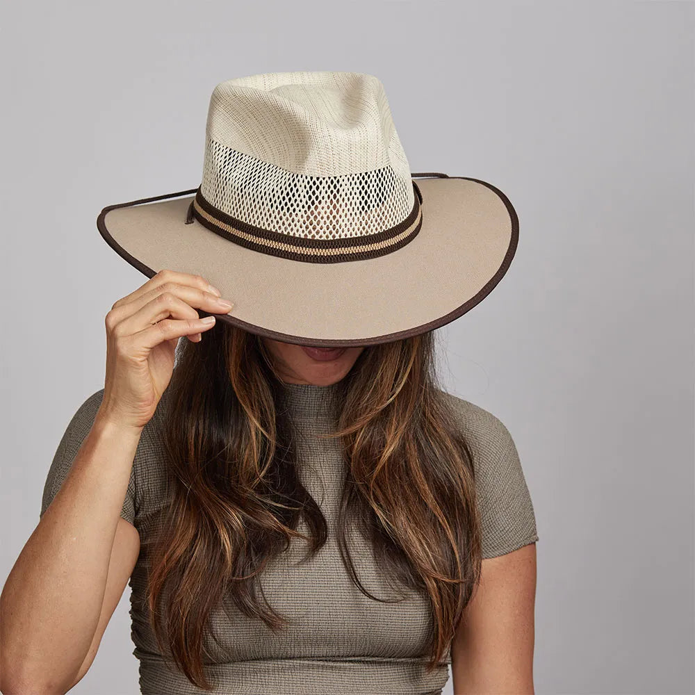 Sienna | Womens Wide Brim Vented Canvas Sun Hat