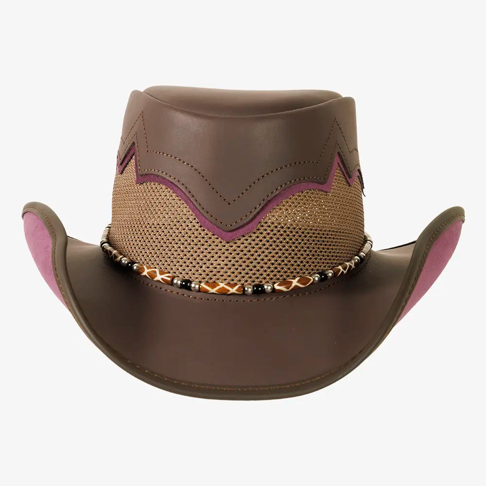 Sierra | Mens Brownie & Amethyst Leather Cowboy Hat
