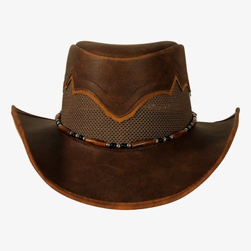 Sierra | Mens Bomber Copper Leather Cowboy Hat