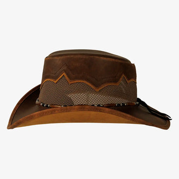 Sierra | Mens Bomber Copper Leather Cowboy Hat