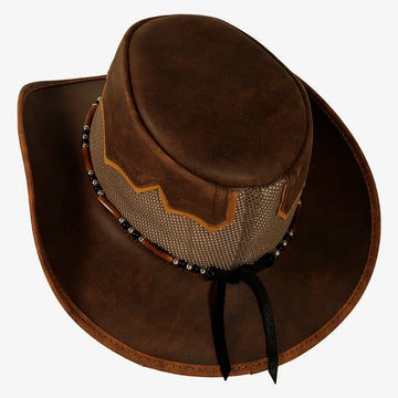 Sierra | Mens Bomber Copper Leather Cowboy Hat
