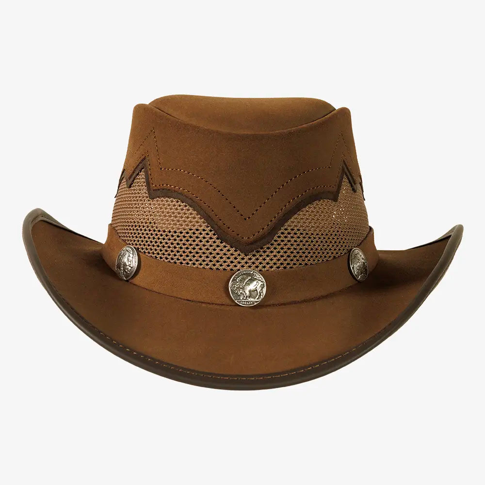 Sierra | Mens Mocha & Espresso Leather Cowboy Hat
