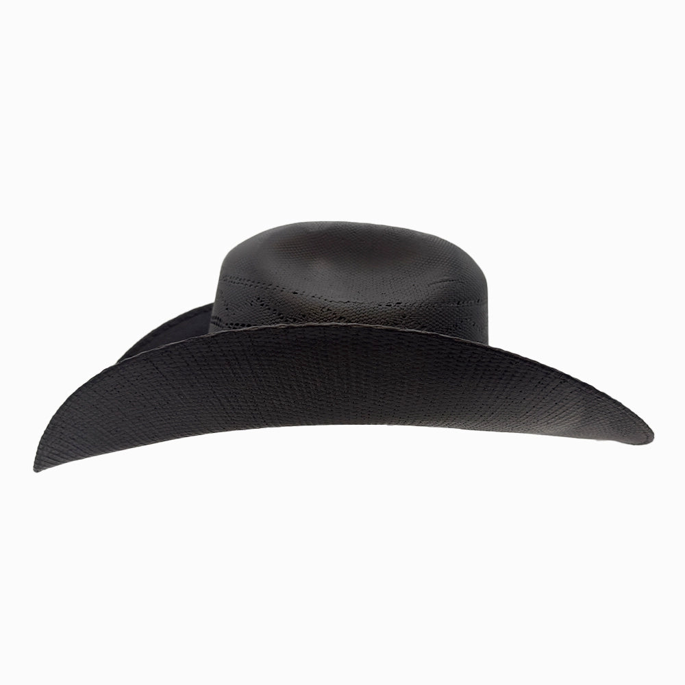 Silas | Mens Black Bangora Straw Cattleman Crown Cowboy Hat
