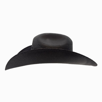 Silas | Mens Black Bangora Straw Cattleman Crown Cowboy Hat