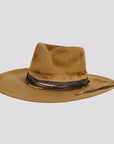 Six Shooter | Womens Distressed Wool Felt Pinch Front Fedora Hat