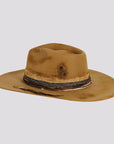 Six Shooter | Womens Distressed Wool Felt Pinch Front Fedora Hat