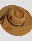 Six Shooter | Womens Distressed Wool Felt Pinch Front Fedora Hat