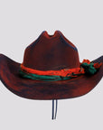 Skylar | Womens Wool Felt Distressed Cowgirl Hat with Gauze Trim