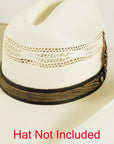 skylark olive leather hat band