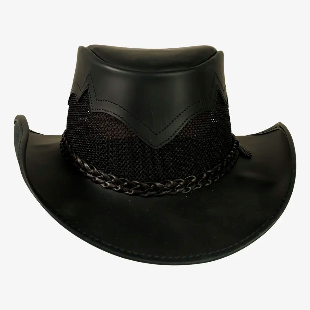 Stampede | Womens Blackstone Cowhide Leather Cowgirl Hat with Mesh Sides