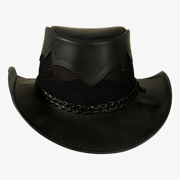 Stampede | Womens Blackstone Cowhide Leather Cowgirl Hat with Mesh Sides