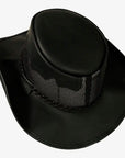 Stampede | Mens Cowhide Leather Cowboy Hat with Mesh Sides