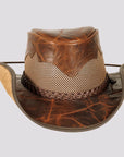 Stampede | Mens Cowhide Leather Cowboy Hat with Mesh Sides