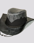 Stampede | Mens Cowhide Leather Cowboy Hat with Mesh Sides