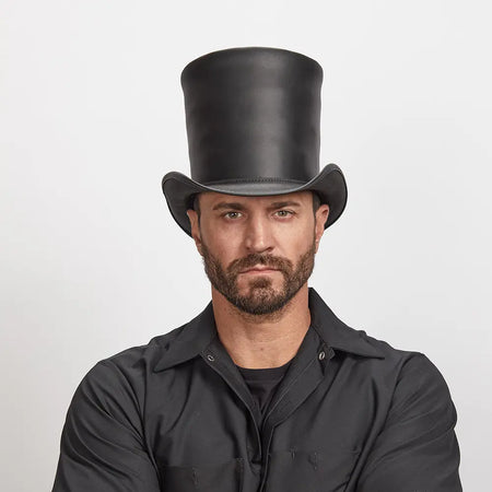 Stovepiper | Mens Leather Stovepipe Top Hat – American Hat  display picture 3
