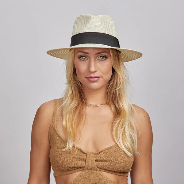 M.A.M.A. - Yacht Women\'s Beige Straw Hat, Dark Beige Ribbon French Boater Hat - Etsy main image 2