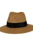 A angle view of a Sunday Beige Straw Sun Hat