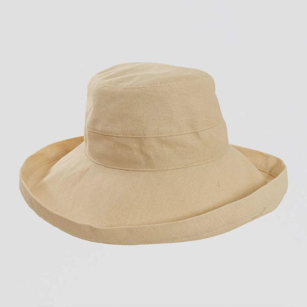 Sunny | Womens Natural Cotton Wide Brim Sun Bucket Hat