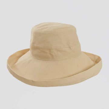 Sunny | Womens Natural Cotton Wide Brim Sun Bucket Hat