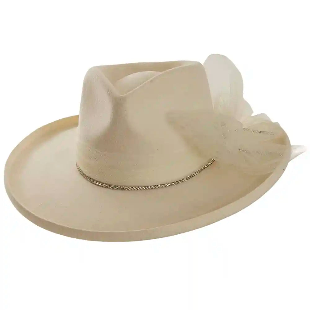 Sweetheart Felt Fedora Hat Front Angled View