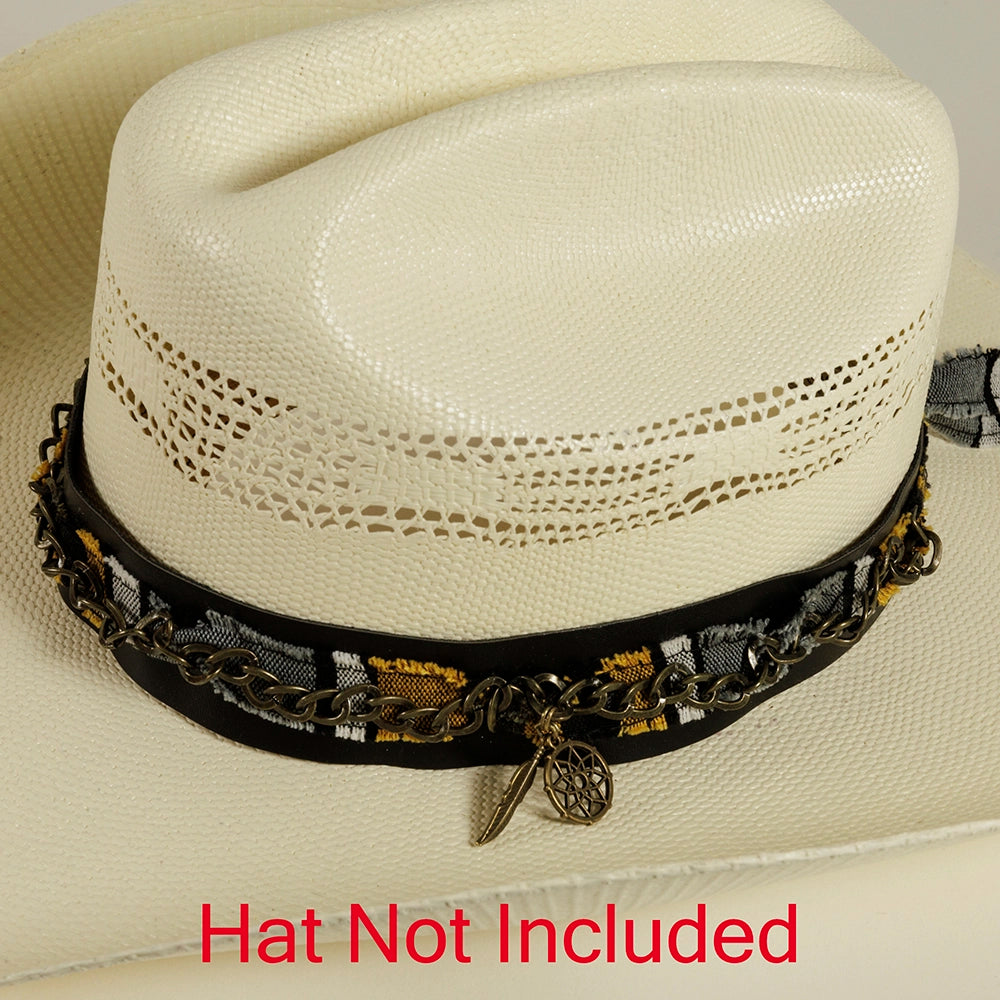Terrell Hat Band on a White Hat