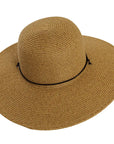 Trevi Toast Straw Sun Hat Top Angled View