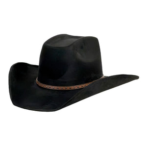Trigger | Mens Black Faux Suede Cowboy Hat