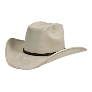 Trigger | Mens Cream Faux Suede Cowboy Hat