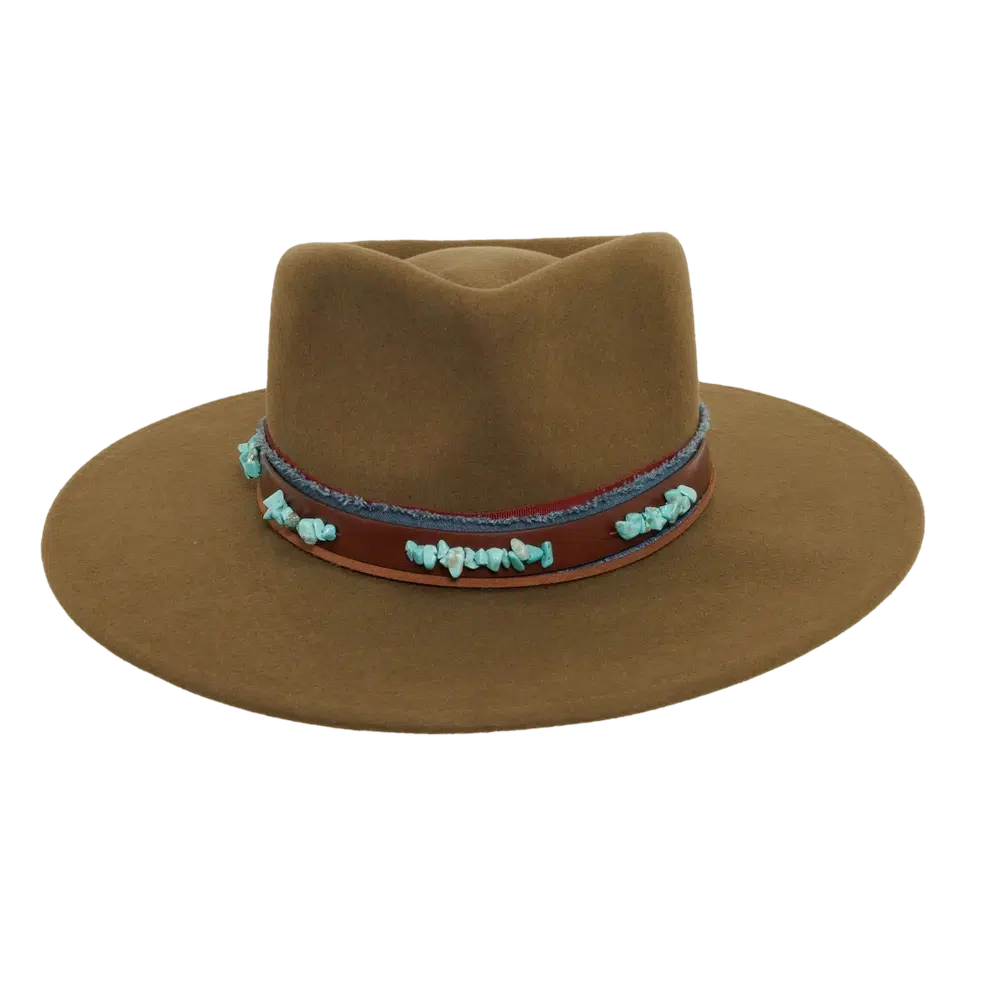 trooper olive fedora hat front view