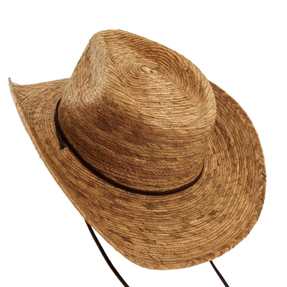 Tycoon Cowboy Straw Hat Top Angled View