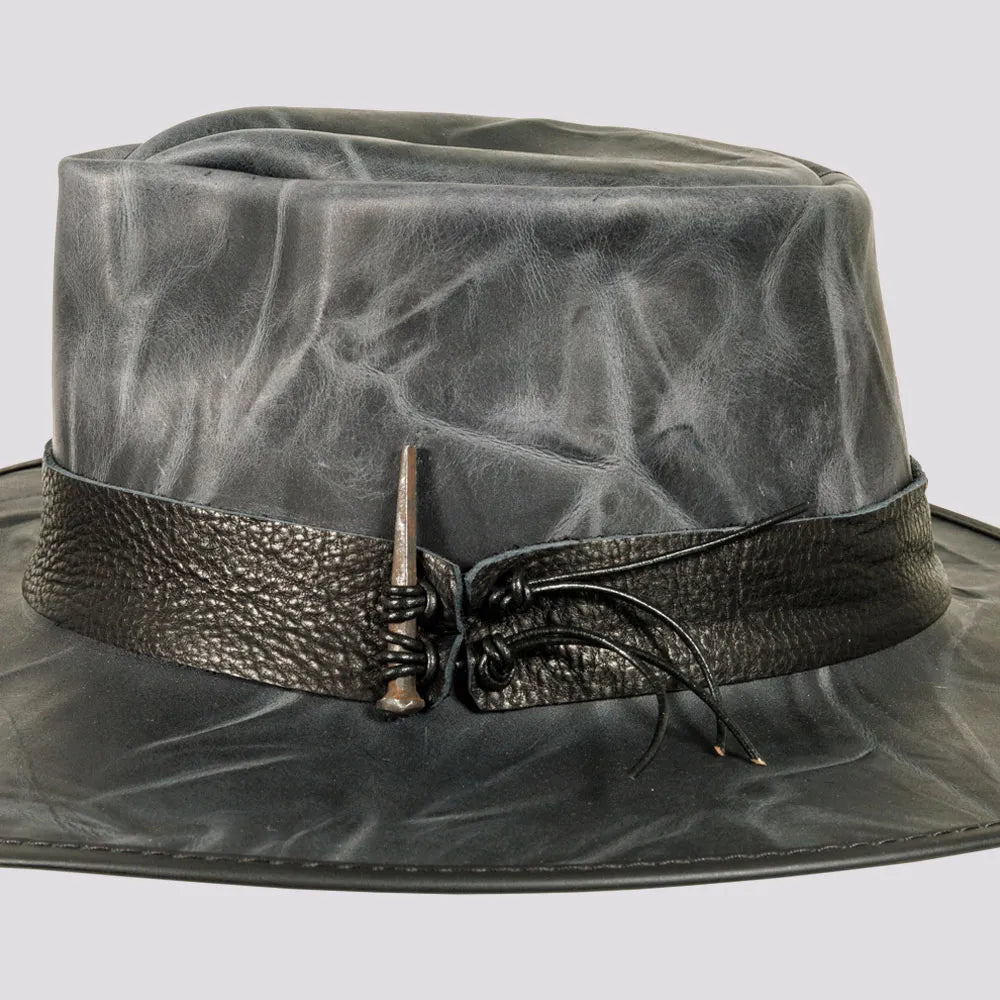 Unforgiven | Mens Wide Brim Bison Leather Outback Hat