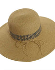 Victoria Womens Natural Sun Straw Hat Top View