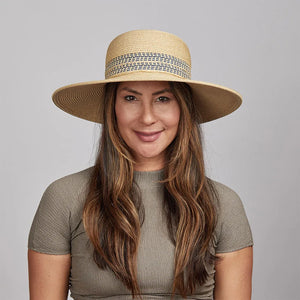 Victoria | Womens Natural Wide Brim Straw Sun Hat