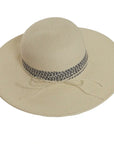 Victoria Womens White Sun Straw Hat Top View
