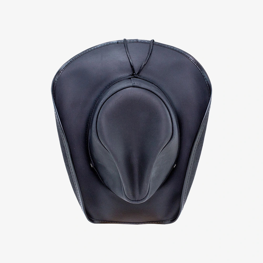 Western | Mens Black Leather Cowboy Hat