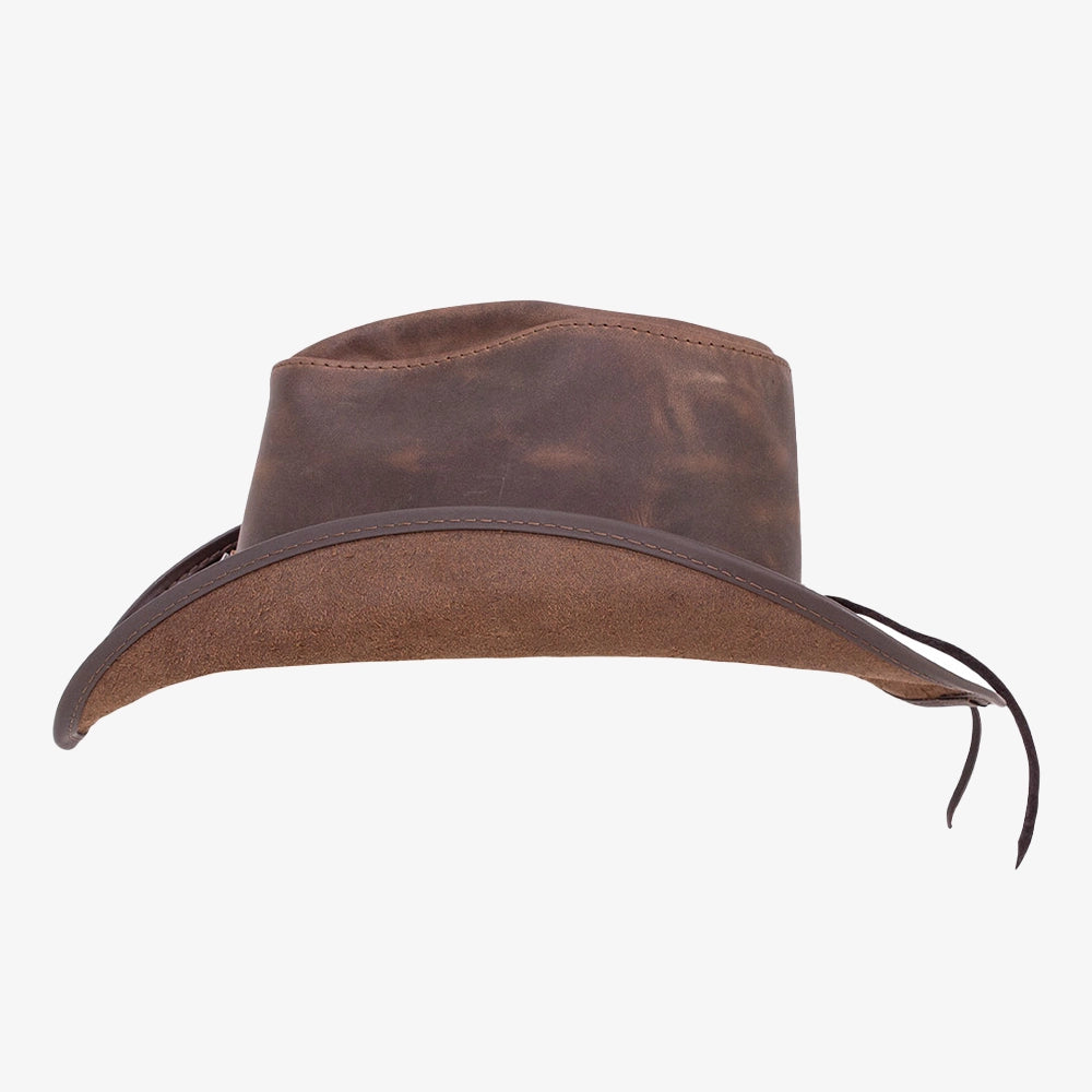 Western | Mens Chocolate Leather Cowboy Hat