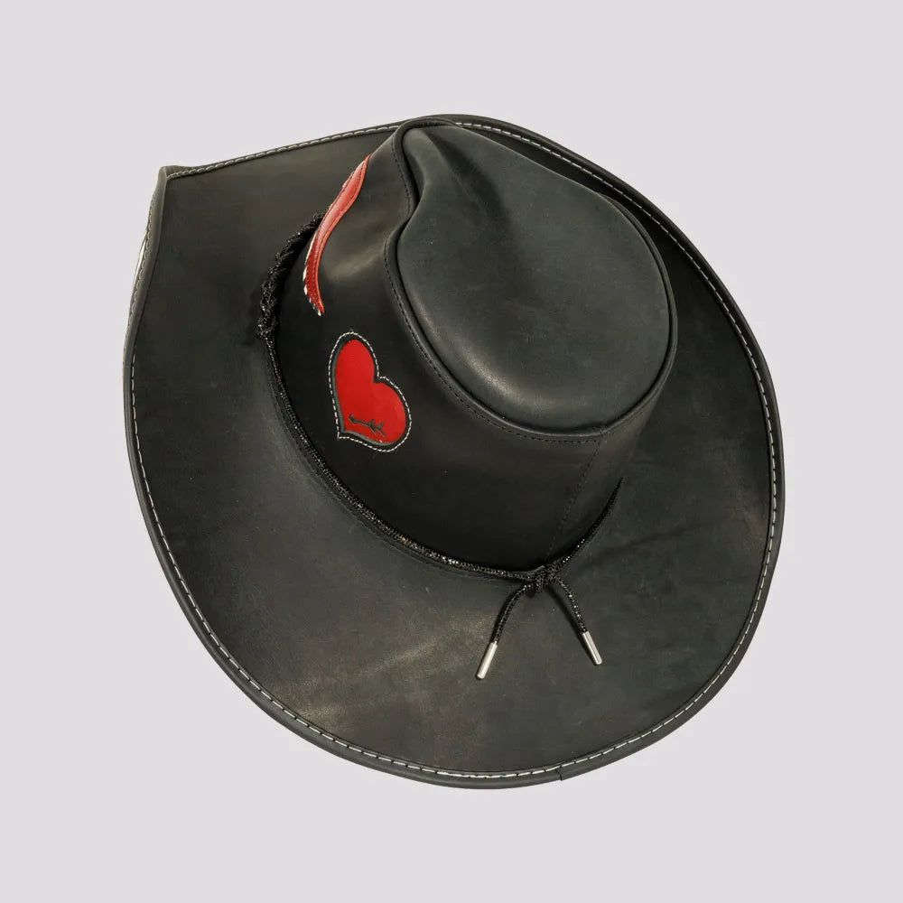 Wild Thing | Womens Black Genuine Leather Cowgirl Hat