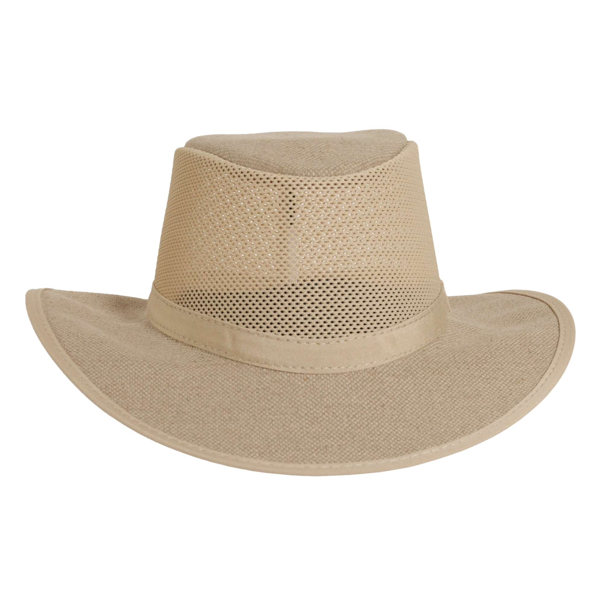 Willie Hemp Khaki Mesh Sun Hat by American Hat Makers front view