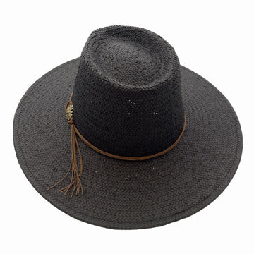 Zanzibar | Mens Black Straw Panama Safari Sun Hat