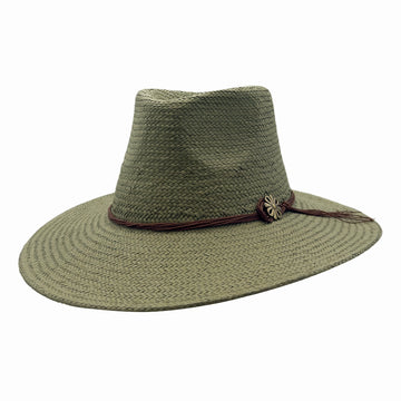 Zanzibar | Mens Olive Straw Panama Safari Sun Hat