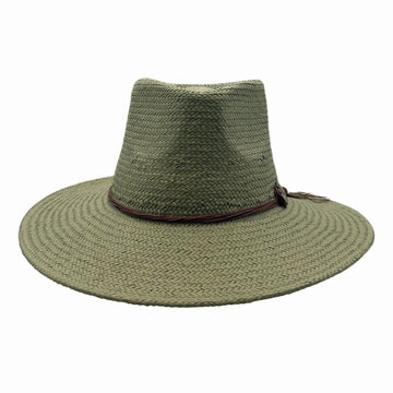Zanzibar | Mens Olive Straw Panama Safari Sun Hat