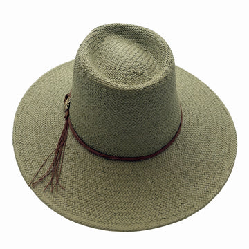 Zanzibar | Mens Olive Straw Panama Safari Sun Hat