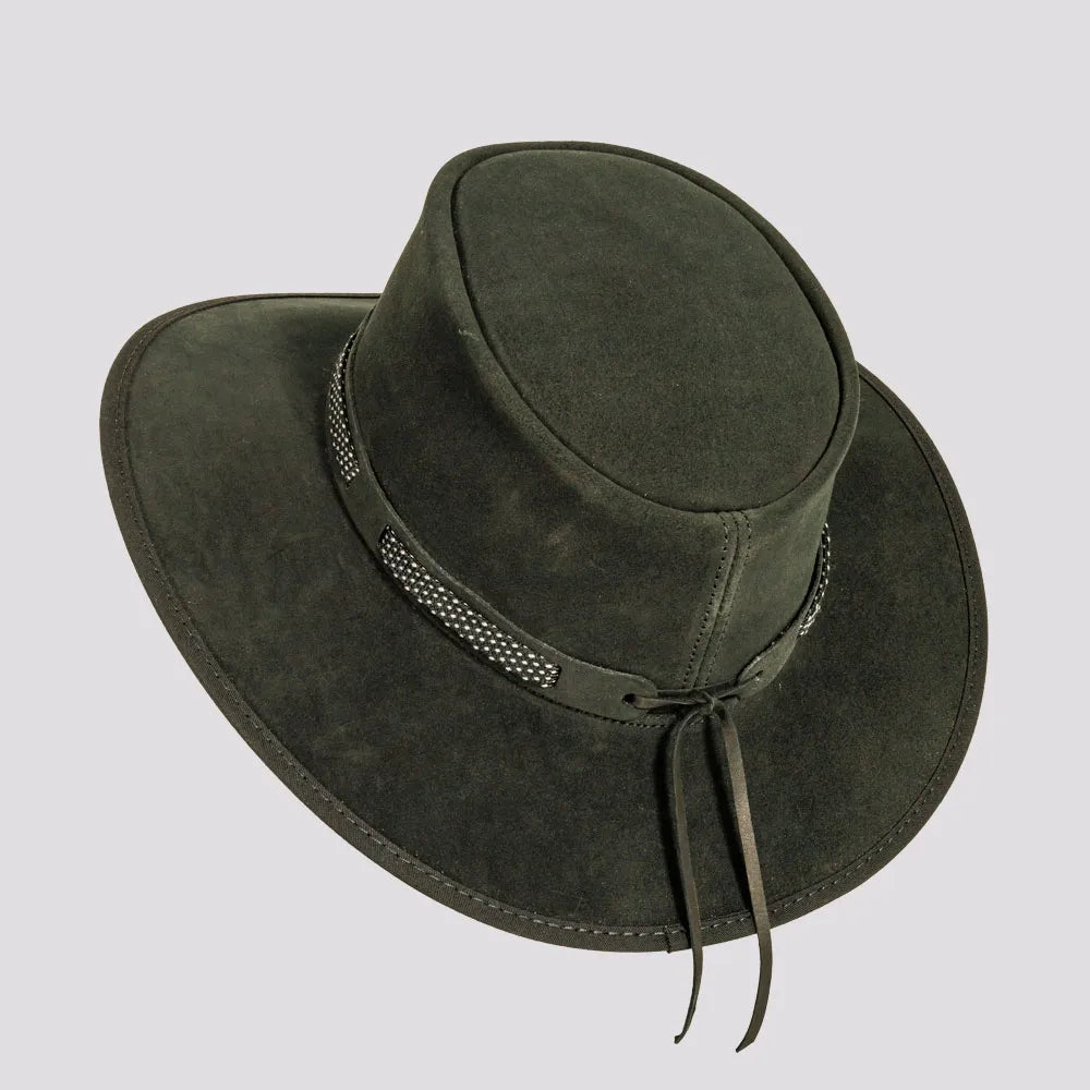 Zephyr | Mens Genuine Suede Leather Outback Hat