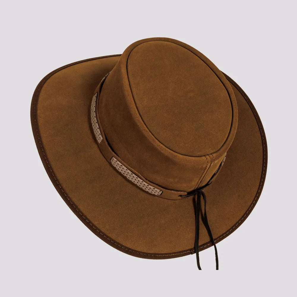 Zephyr | Mens Genuine Suede Leather Outback Hat